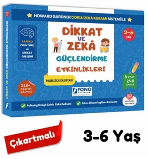 Dikkat ve Zeka Güclendirme Etkinlikleri Seti - 3 Kitap Takim