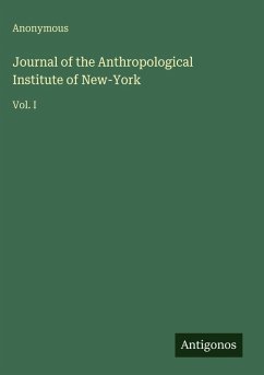 Cover Journal of the Anthropological Institute of New-York