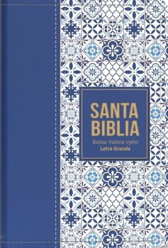 Cover Biblia Rvr 1960 Letra Grande Tamaño Manual Símil Piel Azul Claro(bible Rvr 1960 Large Print Handsize Leatherlike Tiles Light Blue (Spanish Edition)