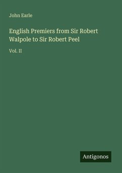 Cover English Premiers from Sir Robert Walpole to Sir Robert Peel