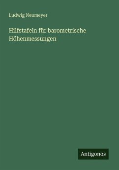 Cover Hilfstafeln für barometrische Höhenmessungen