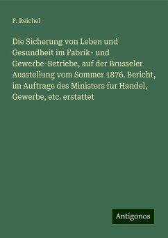 Die Sicherung von Leben und Gesundheit im Fabrik- und Gewerbe-Betriebe, auf der Brusseler Ausstellung vom Sommer 1876. Bericht, im Auftrage des Ministers fur Handel, Gewerbe, etc. erstattet - Reichel, F.