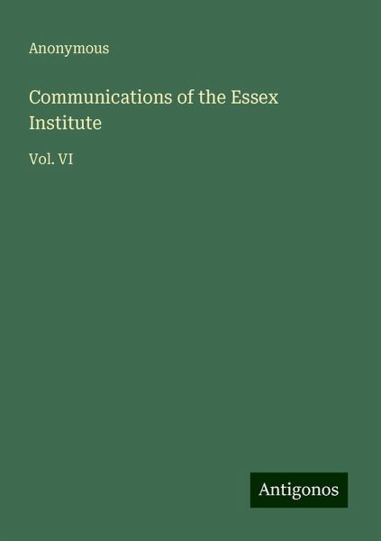Communications of the Essex Institute