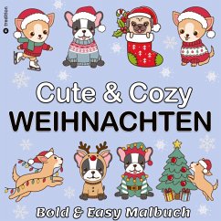 Cover Malbuch Weihnachten Hunde - Cute & Cozy - Bold & Easy Malbuch Trend - Mini Malbuch Weihnachten