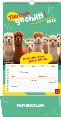 Cover Familienkalender 2026: Tierisch gechillt! Unser großer Familienplaner 2026