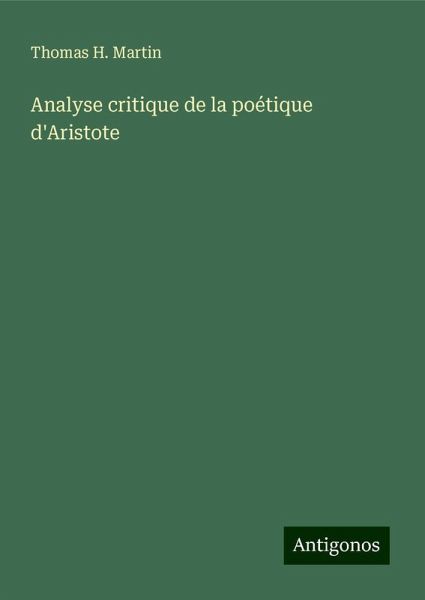 Analyse critique de la poétique d'Aristote