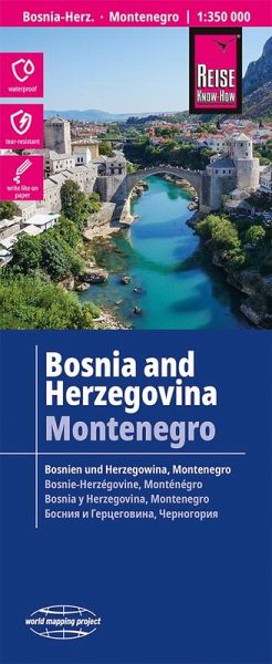 Reise Know-How Landkarte Bosnien-Herzegowina, Montenegro / Bosnia and Herzegovina, Montenegro (1:350.000)