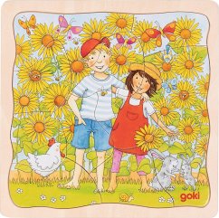 Cover Goki 57324 - Schichtenpuzzle Sonnenblumenfeld