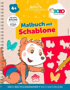 Cover Bobo Siebenschläfer Malbuch mit Schablone. Zeichnen und Malen für Kinder ab 4 Jahren
