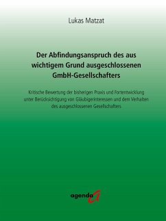 Cover Der Abfindungsanspruch des aus wichtigem Grund ausgeschlossenen GmbH-Gesellschafters