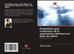 Proposition pour l'exécution de la maçonnerie intérieure en blocs de plâtre Proposition pour l'exécution de la maçonnerie intérieure en blocs de plâtre