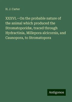 XXXVI.¿On the probable nature of the animal which produced the Stromatoporidæ, traced through Hydractinia, Millepora alcicornis, and Caunopora, to Stromatopora - Carter, H. J.