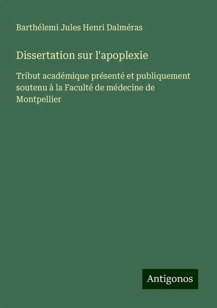 Dissertation sur l'apoplexie Dissertation sur l'apoplexie
