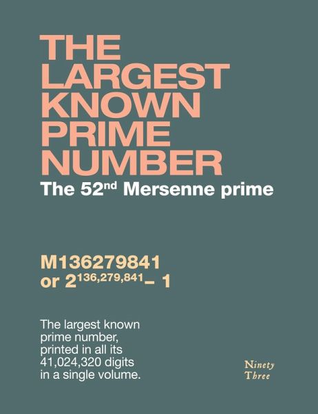 The largest known prime number The largest known prime number