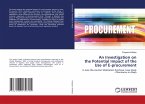 An Investigation on the Potential Impact of the Use of E-procurement