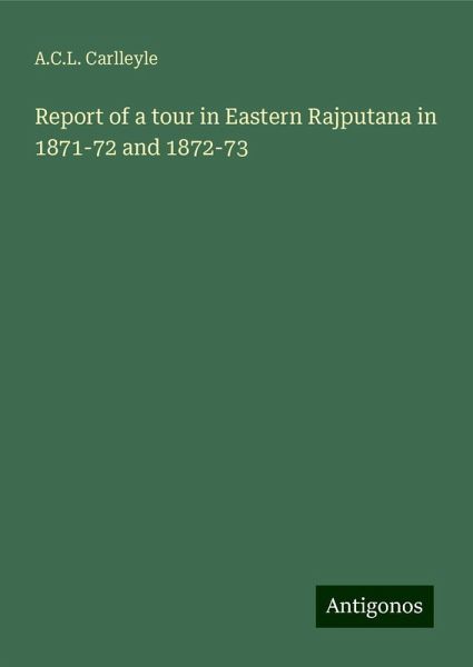 Report of a tour in Eastern Rajputana in 1871-72 and 1872-73