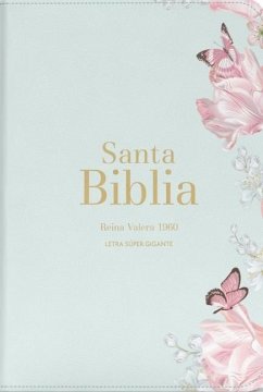 Cover Biblia Rvr 1960 Letra Súper Gigante Símil Piel Salvia Claro Bible Rvr 1960 Super Giant Print Leatherlike Light Sage Butterfly (Spanish Edition)