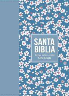 Cover Biblia Rvr 1960 Compacta Símil Piel Flores Azul Claro (Bible Rvr 1960 Compact Size Leatherlike Light Blue Flowers (Spanish Edition)
