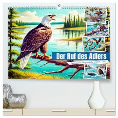 Der Ruf des Adlers - Majestätischer König der Lüfte in Aktion (hochwertiger Premium Wandkalender 2025 DIN A2 quer), Kunstdruck in Hochglanz