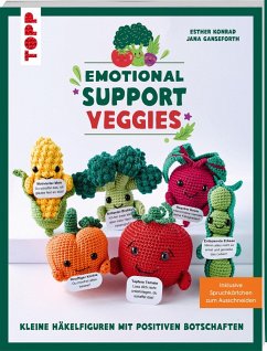 Cover Emotional Support Veggies. Kleine Häkelfiguren mit positiven Botschaften