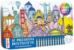 Colorful World Weltreise Designdose mit 12 Buntstiften