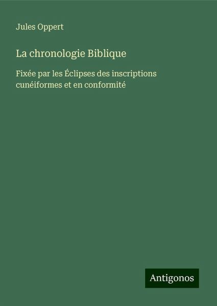 La chronologie Biblique