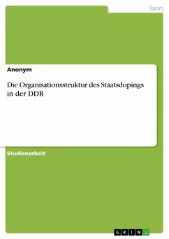 Cover Die Organisationsstruktur des Staatsdopings in der DDR (eBook, PDF)