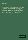 Reports and information concerning the Cape Breton Marble Compy's property at Marble Mountain, West Bay, Inverness Co., Cape Breton Reports and information concerning the Cape Breton Marble Compy's property at Marble Mountain, West Bay, Inverness Co., Cape Breton