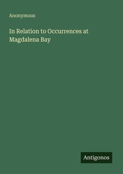 In Relation to Occurrences at Magdalena Bay