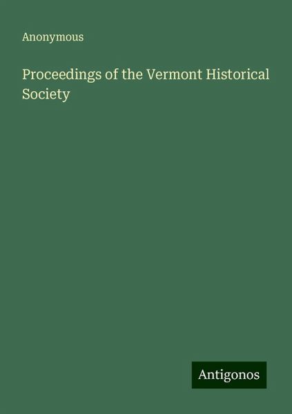Proceedings of the Vermont Historical Society