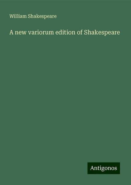 A new variorum edition of Shakespeare