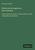 Études sur les langues du Haut-Zambèze Études sur les langues du Haut-Zambèze