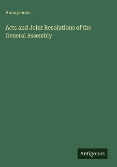 Cover Acts and Joint Resolutions of the General Assembly