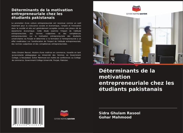 Déterminants de la motivation entrepreneuriale chez les étudiants pakistanais