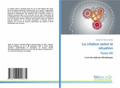 Cover La citation selon la situation Tome XV