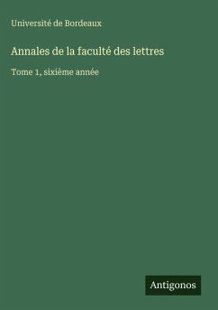 Cover Annales de la faculté des lettres
