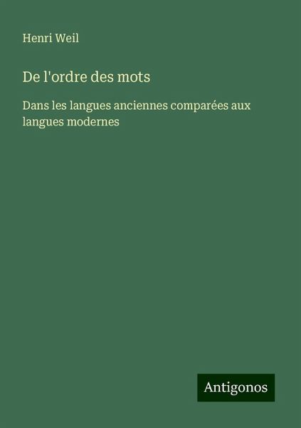 De l'ordre des mots