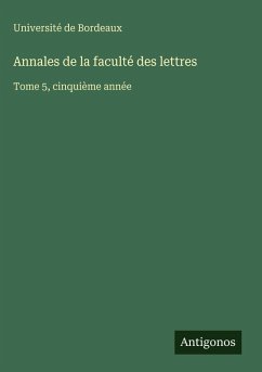 Cover Annales de la faculté des lettres