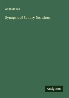 Cover Synopsis of Sundry Decisions