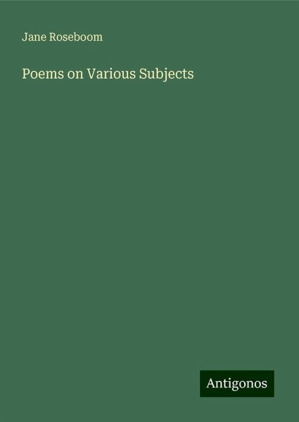 Poems on Various Subjects Poems on Various Subjects