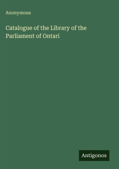 Cover Catalogue of the Library of the Parliament of Ontari