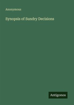 Cover Synopsis of Sundry Decisions