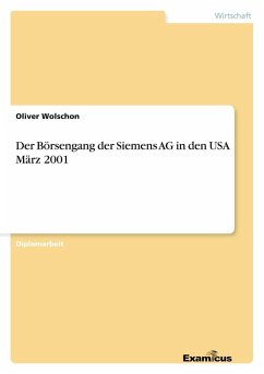 Cover Der Börsengang der Siemens AG in den USA März 2001