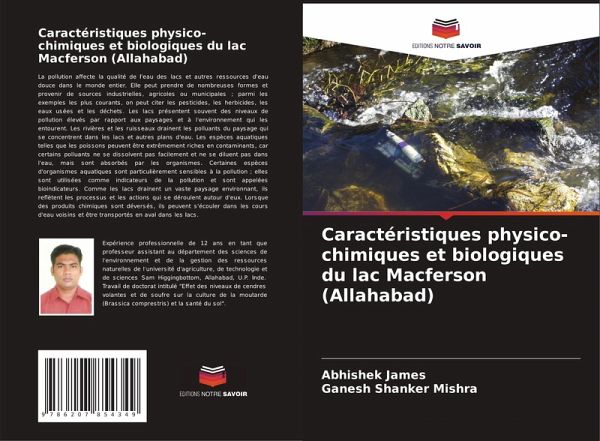 Caractéristiques physico-chimiques et biologiques du lac Macferson (Allahabad) Caractéristiques physico-chimiques et biologiques du lac Macferson (Allahabad)