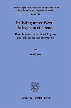 Cover Delisting unter Wert - de lege lata et ferenda