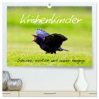 Krähenkinder - Schwarz, niedlich und immer hungrig (hochwertiger Premium Wandkalender 2025 DIN A2 quer), Kunstdruck in Hochglanz