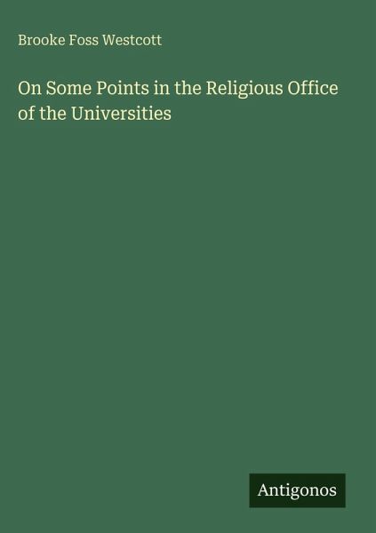 On Some Points in the Religious Office of the Universities