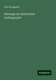Beitraege zur baktrischen Lexikographie Beitraege zur baktrischen Lexikographie