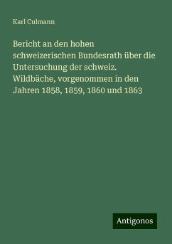 Bericht an den hohen schweizerischen Bundesrath über die Untersuchung der schweiz. Wildbäche, vorgenommen in den Jahren 1858, 1859, 1860 und 1863 - Culmann, Karl