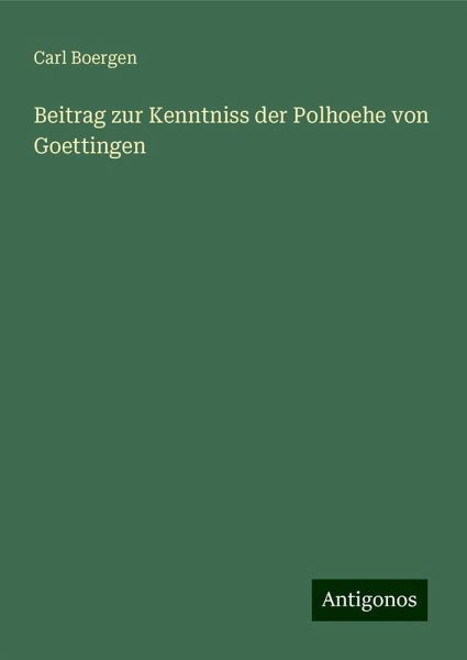 Beitrag zur Kenntniss der Polhoehe von Goettingen